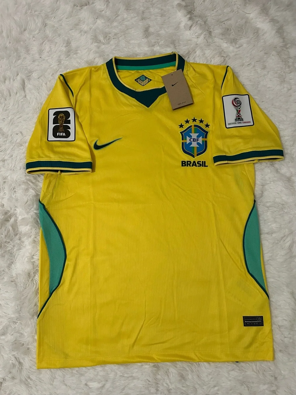 Nike Brasil Yellow and Green Soccer Jersey